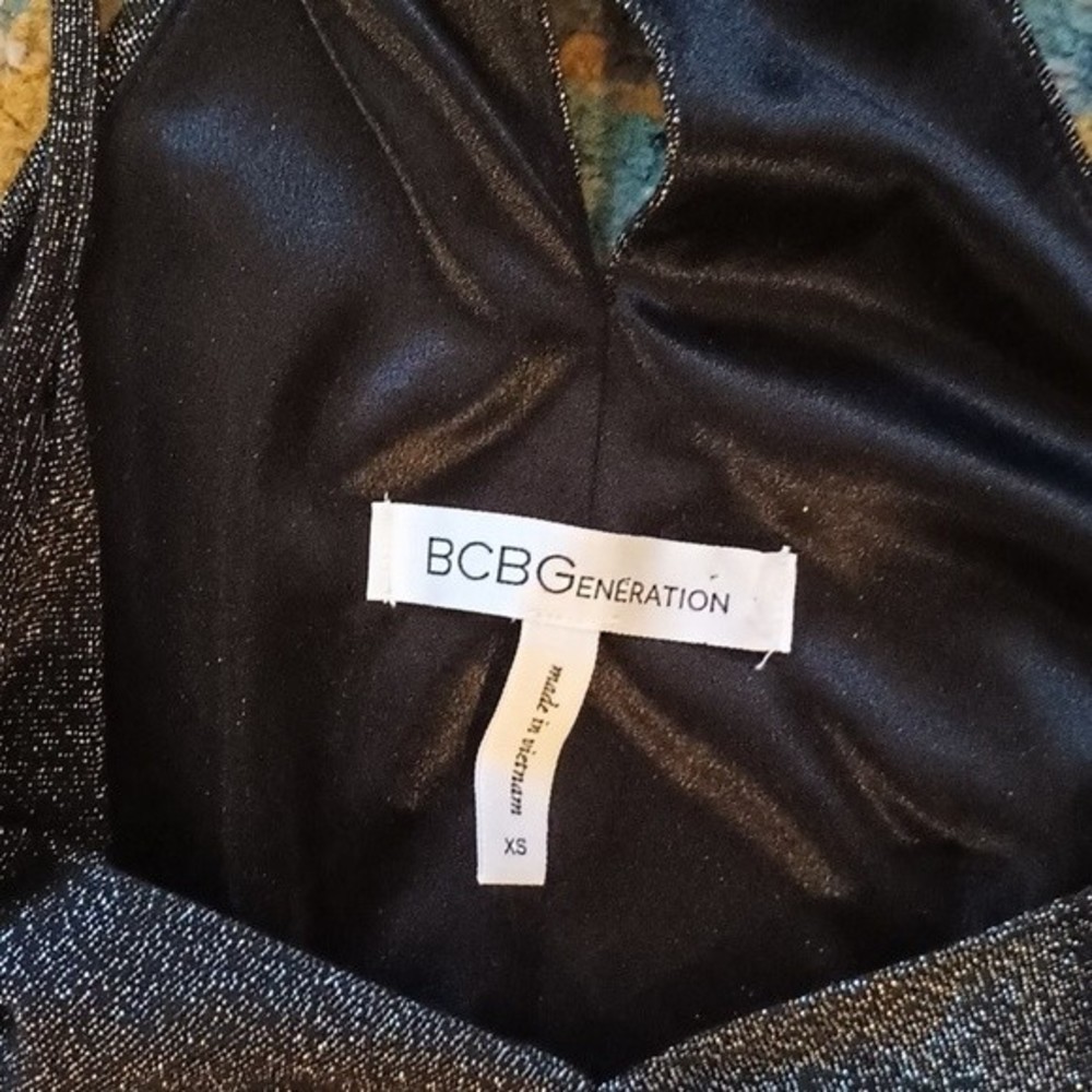 Bcbgeneration Metallic Gray Silver Midi Cocktail … - image 3